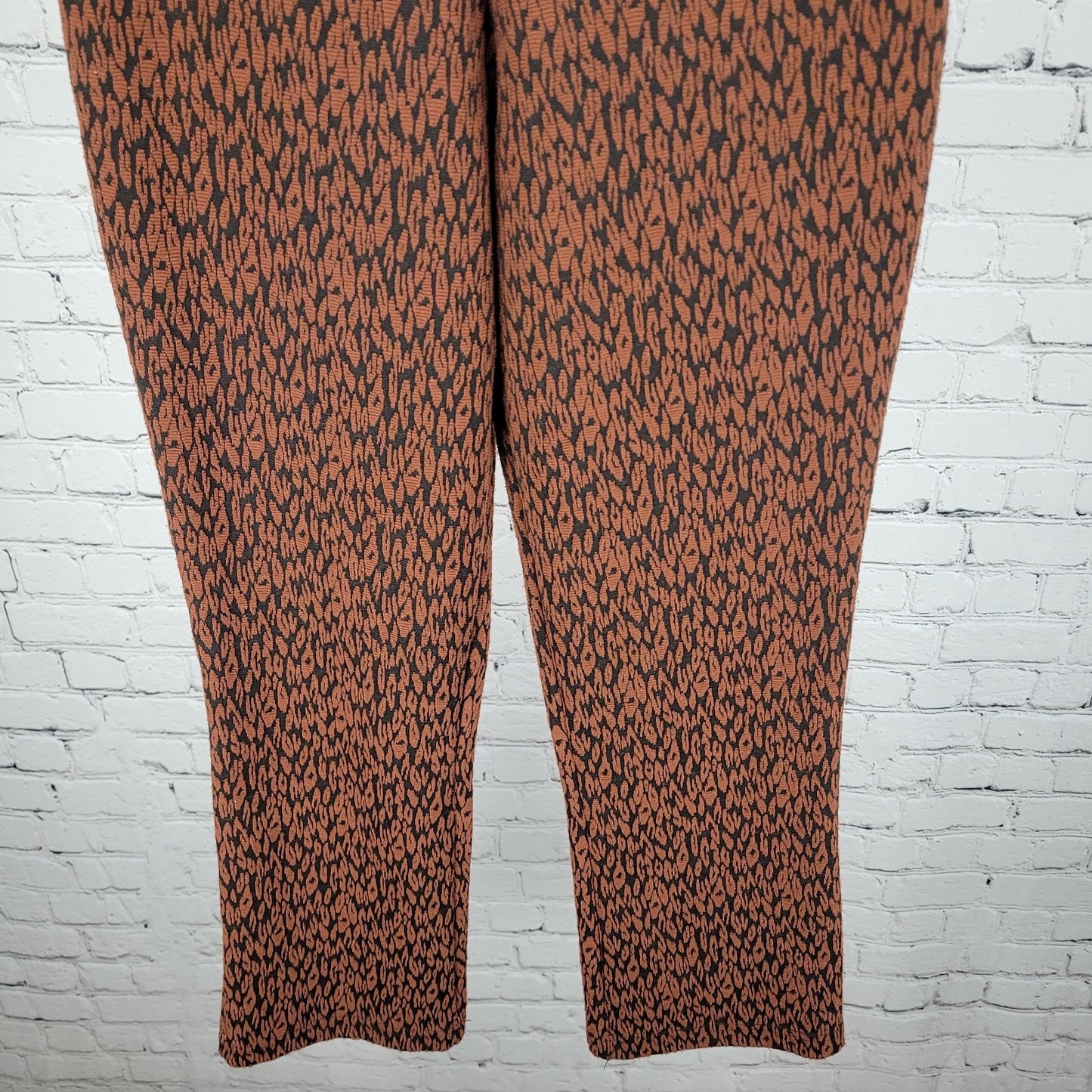 Anthropologie Brown Leopard Pull On Stretch Mid Rise Crop Pants Size XS (26x26)