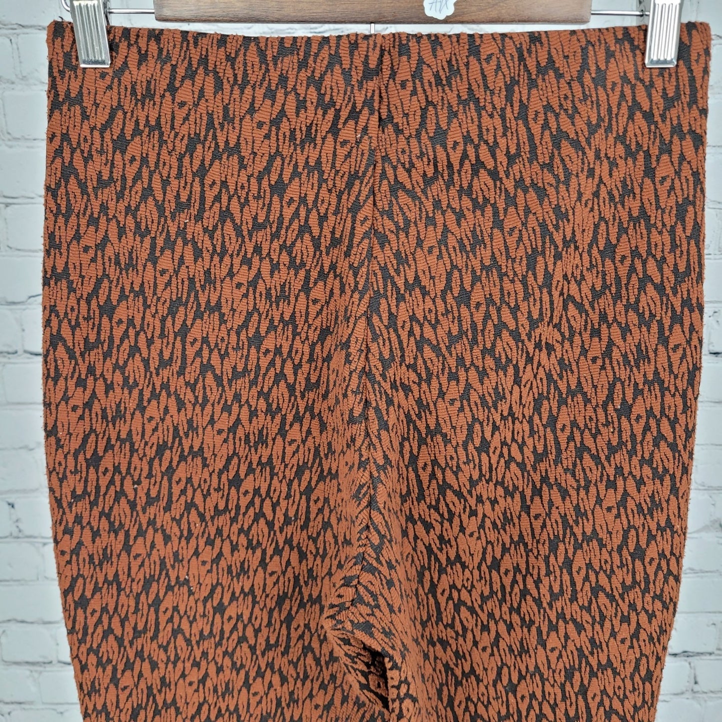 Anthropologie Brown Leopard Pull On Stretch Mid Rise Crop Pants Size XS (26x26)