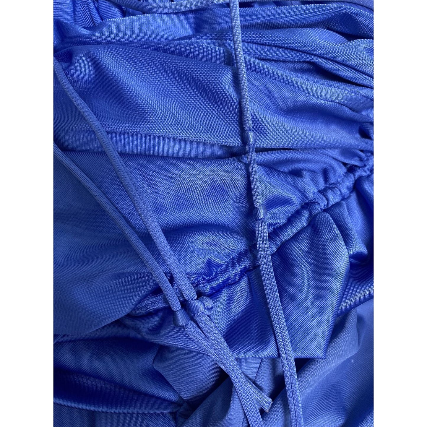 VTG JCPenny 80’s Blue Long Sleeve Ruffle V Neckline Nylon Night Robe Misses L