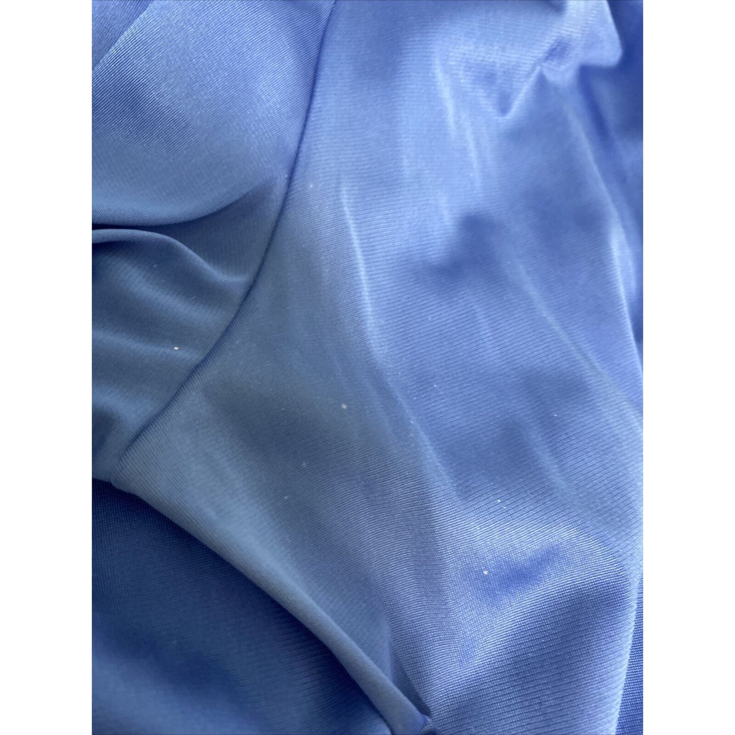 VTG JCPenny 80’s Blue Long Sleeve Ruffle V Neckline Nylon Night Robe Misses L