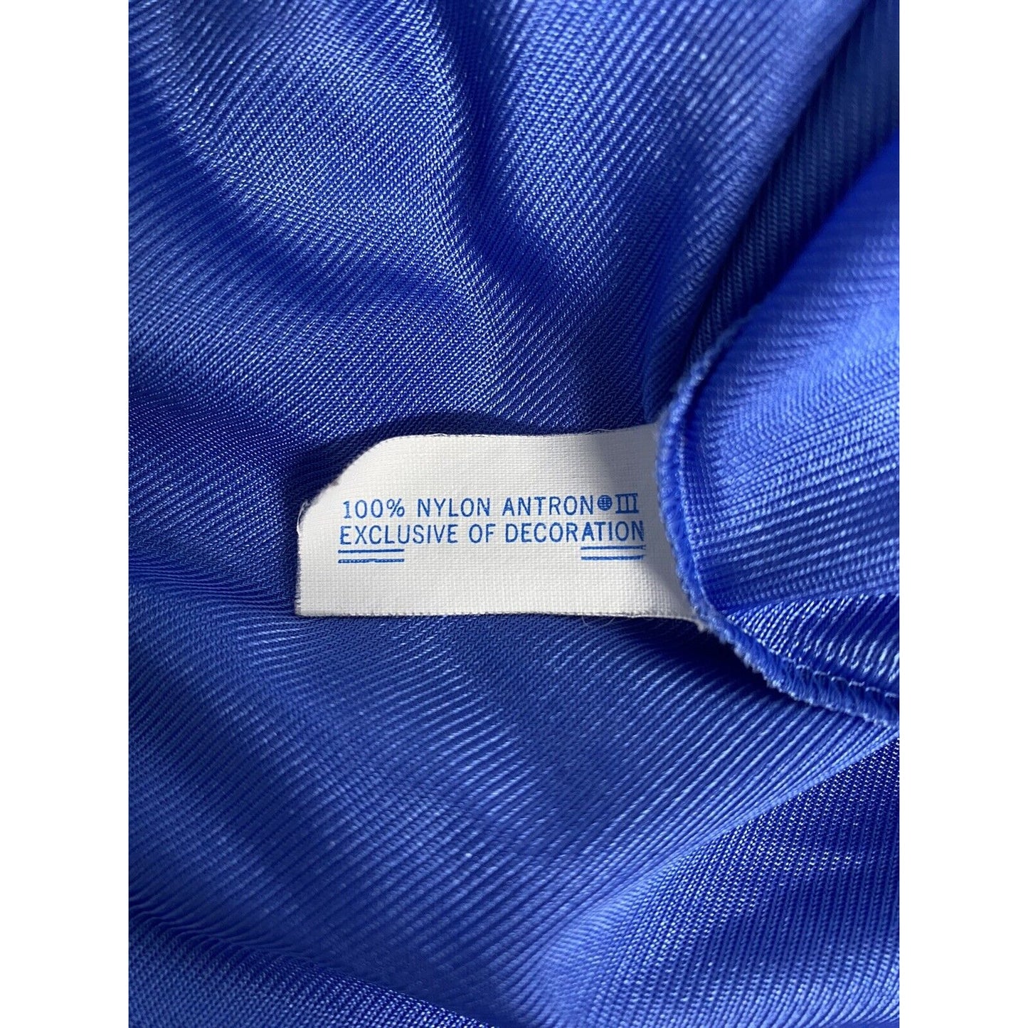 VTG JCPenny 80’s Blue Long Sleeve Ruffle V Neckline Nylon Night Robe Misses L