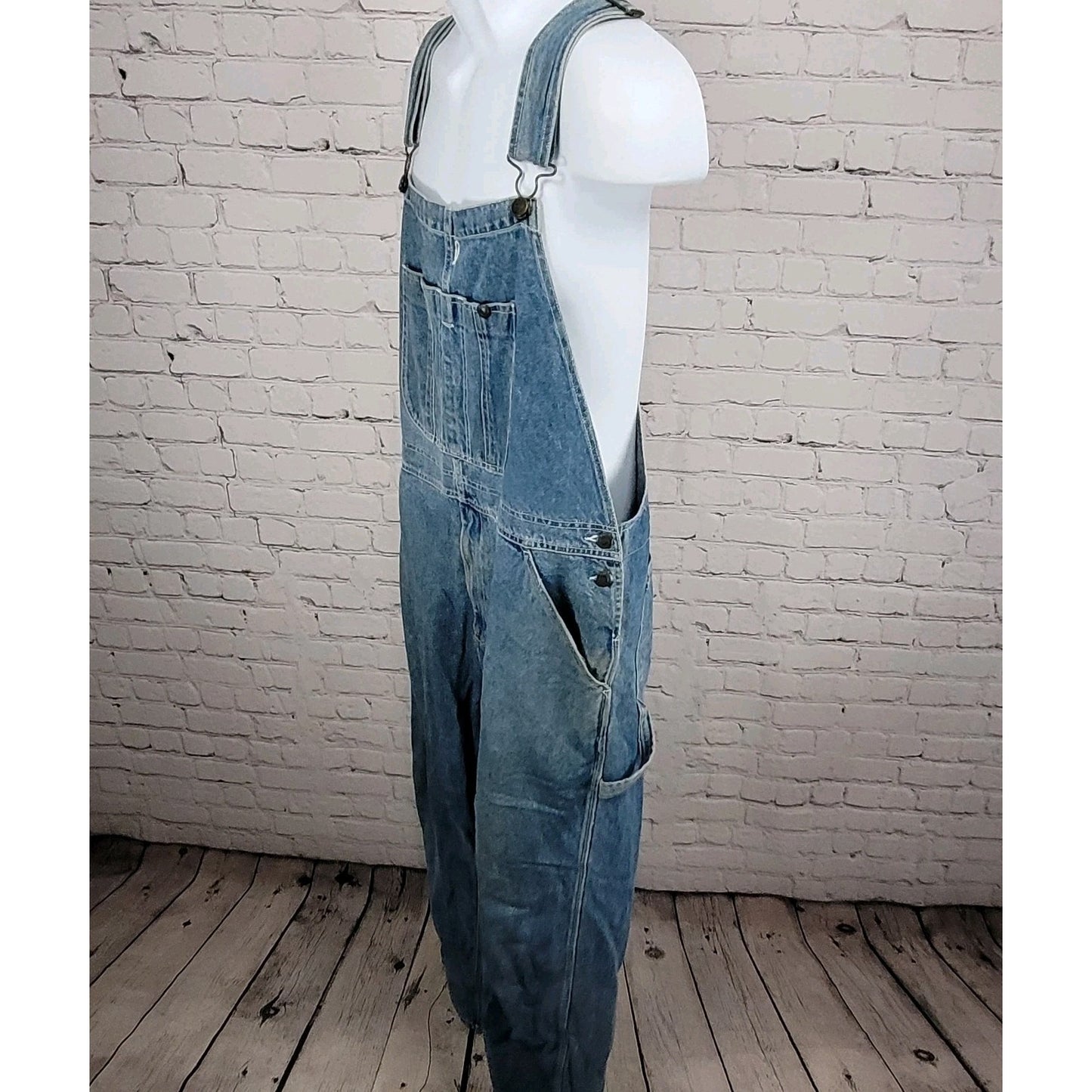 Austin Clothing Blue Denim 100% Cotton Workwear Utility Jean Overalls Large L 32