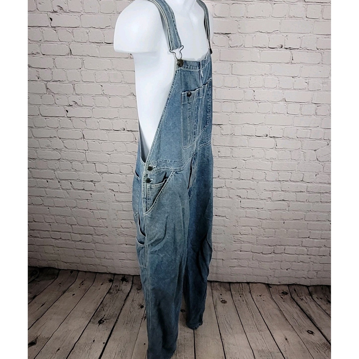 Austin Clothing Blue Denim 100% Cotton Workwear Utility Jean Overalls Large L 32