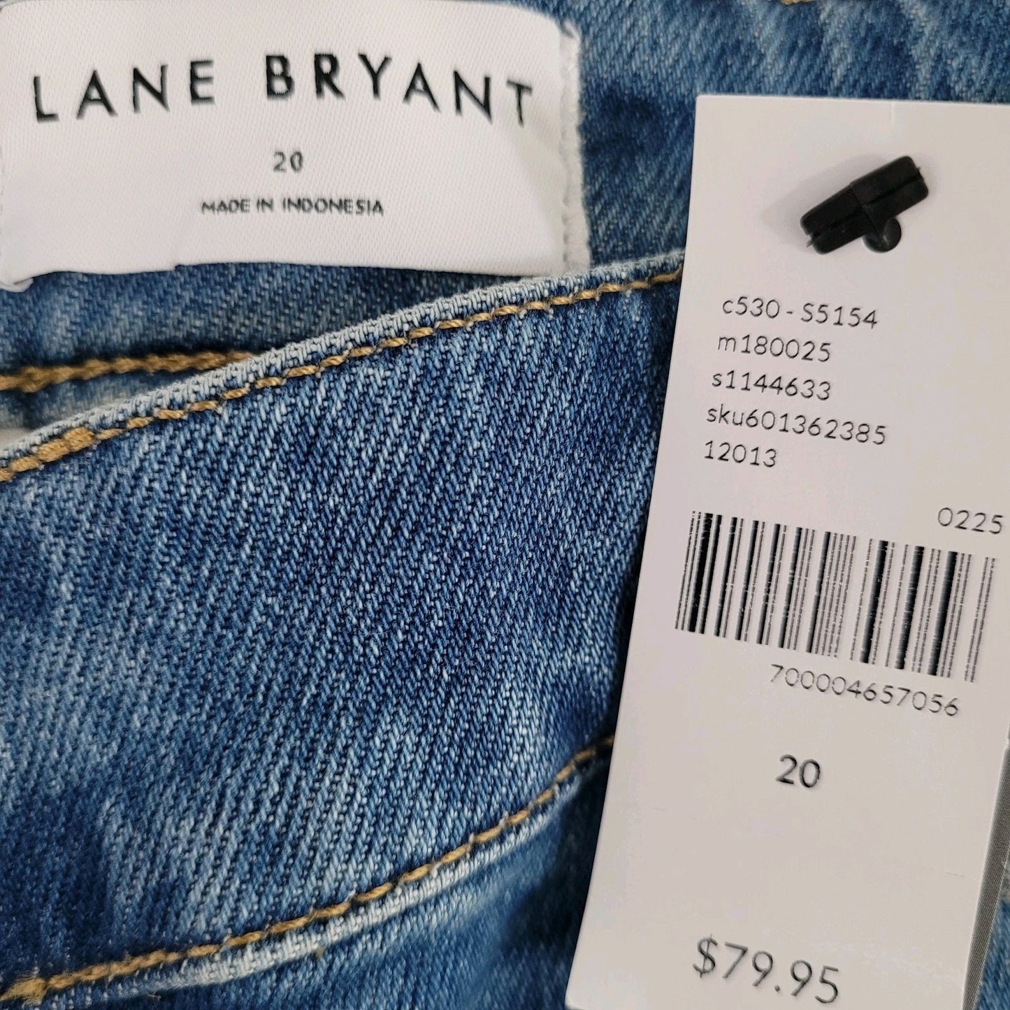 NWT Lane Bryant Blue Denim Mid Rise Medium Wash Bermuda Jeans Shorts 20 (40x14)