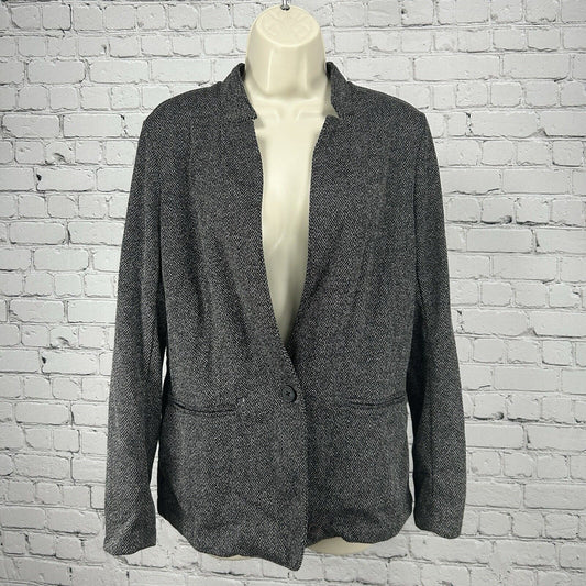 NWT Banana Republic Gray Herringbone Single Button Light Blazer Size Medium M