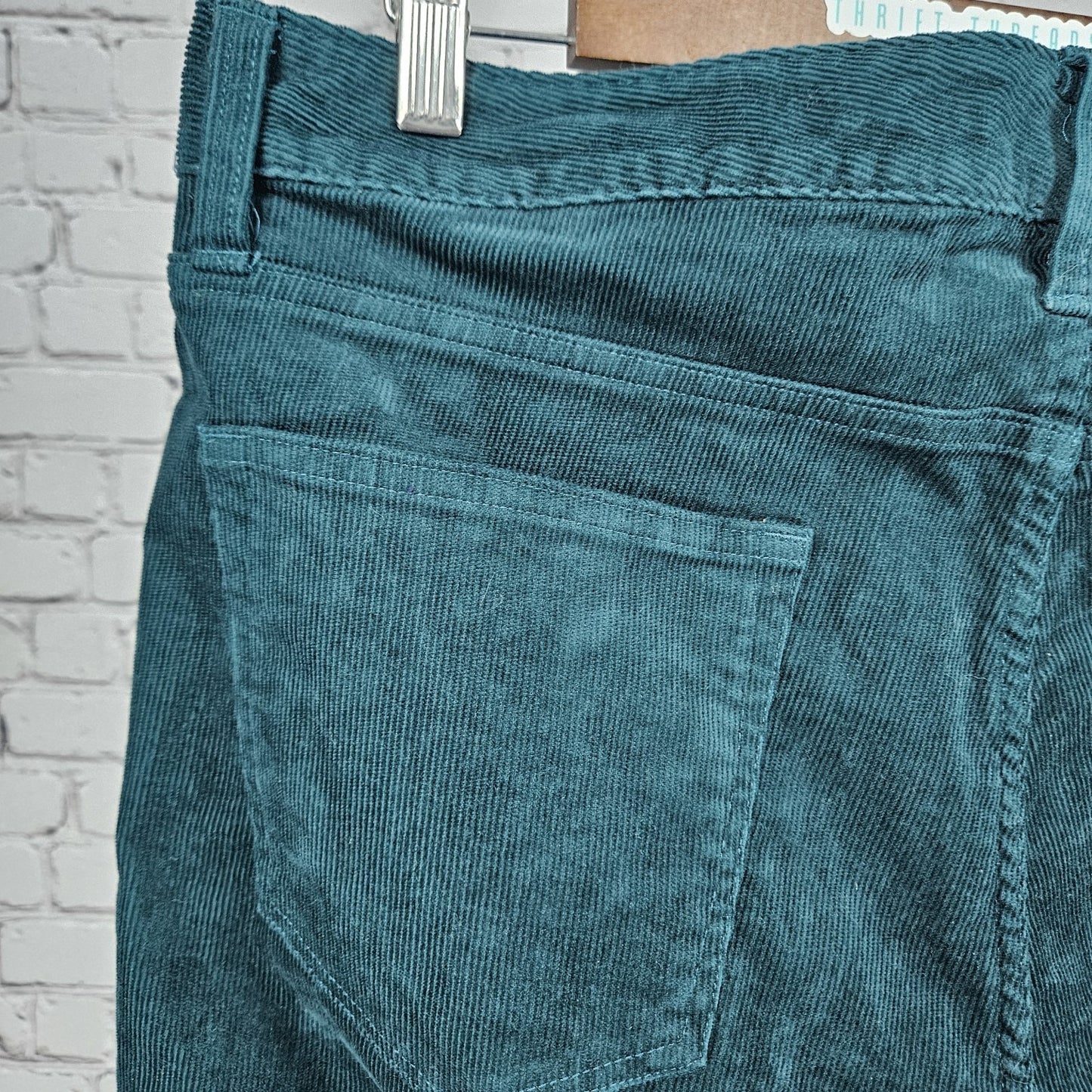 Bonobos Green Corduroy Slim Taper Cotton Stretch Mid Rise Pants Jeans 33x32