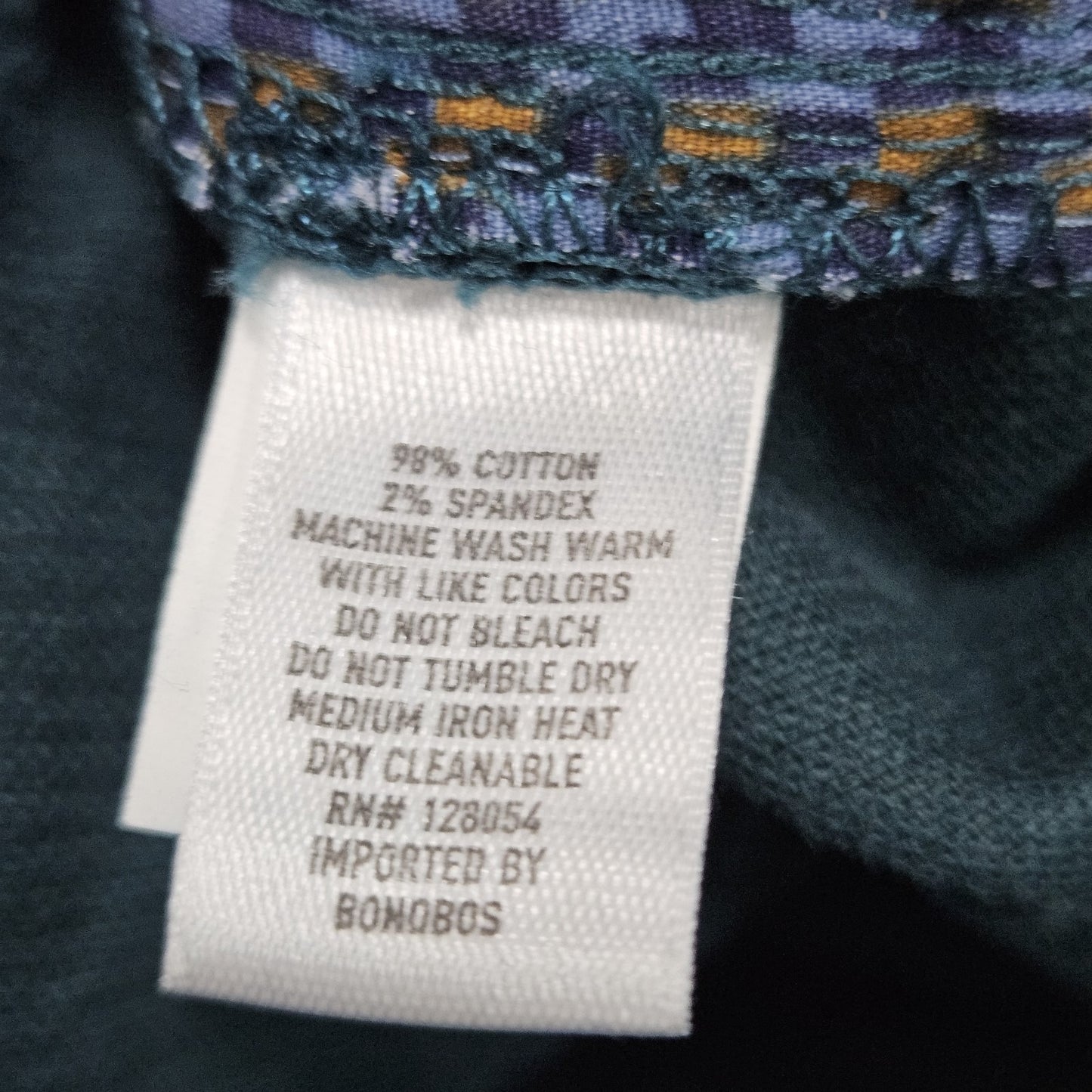 Bonobos Green Corduroy Slim Taper Cotton Stretch Mid Rise Pants Jeans 33x32