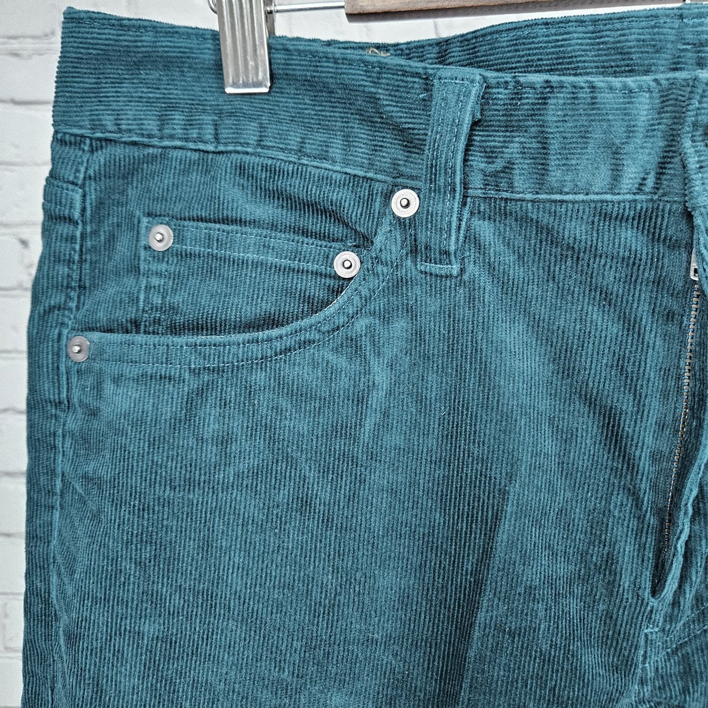 Bonobos Green Corduroy Slim Taper Cotton Stretch Mid Rise Pants Jeans 33x32