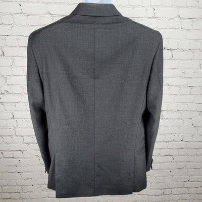 Kenneth Cole Grey Minitex Wool 2 Button Notch Blazer Sport Coat 40L MSRP $650