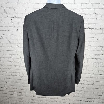 J Ferrar Grey Slim Fit Stretch 2 Button Double Vented Peak Blazer Sport Coat 42L