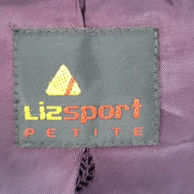 VTG Liz Sport Claiborne Navy Wool Button Notch Lined Blazer Suit Jacket Size 6P
