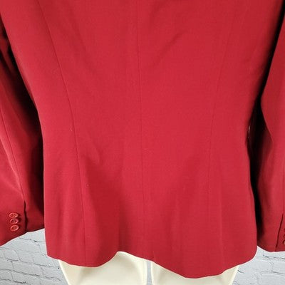 VTG San Louis Red Buttoned Lined Notch Blazer Suit Jacket USA Made Size 10