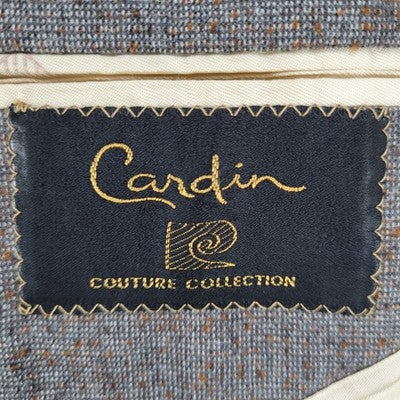 VTG Cardin Grey Brown Couture Collection 2 Button Notch Blazer Sport Coat USA 41