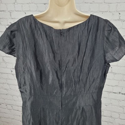 Gerry Weber Black Short Sleeve Side Slit Lined Zipped Sheath Dress Size Large L
