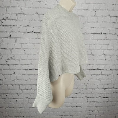 Wilfred Free Grey Wool Linen Blend Knit Crop Dolman Long Sleeve Sweater Small S