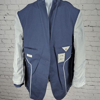Jos A Bank Navy Tailored Fit Relaxed Tailoring 2 Button Blazer Sport Coat 44R
