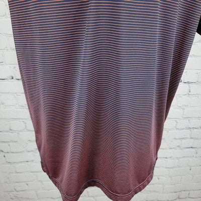 Syracuse University Navy Red Striped Logo Short Sleeve Polo Shirt Size Small S