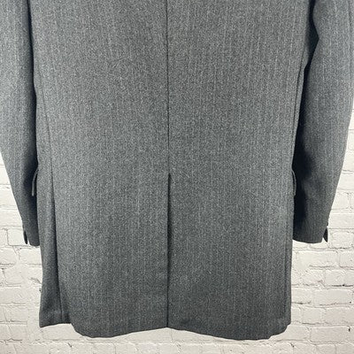 VTG Botany 500 Grey Pinstriped 2 Button Vent Blazer Sport Coat USA Made Size 41S