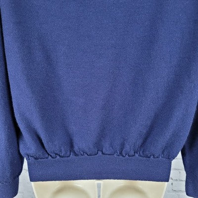 Tricots St Raphael Navy Merino Wool Silk Cashmere Sweater Italy Made Size XL