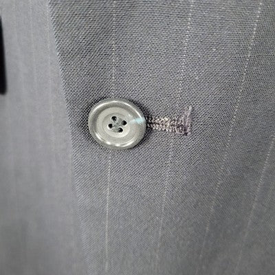 VTG Evan Picone Blue Wool Pinstriped 2 Button Blazer Sport Coat USA Made Size 44