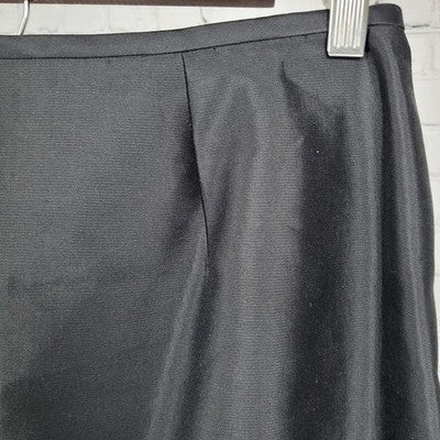 Adrianna Papell Evening Essentials Black Silk Blend Knee Length Straight Skirt 8