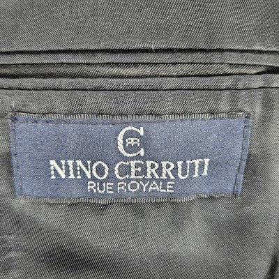 VTG Nino Cerruti Black 2 Button Ventless Notch Blazer Sport Coat USA 42L *defect