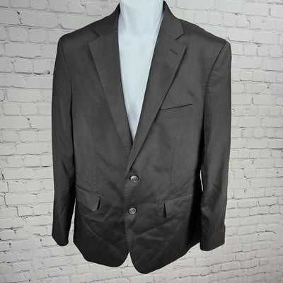 Haggar Black Slim Fit Travel Performance 2 Button Vented Blazer Sport Coat 42R