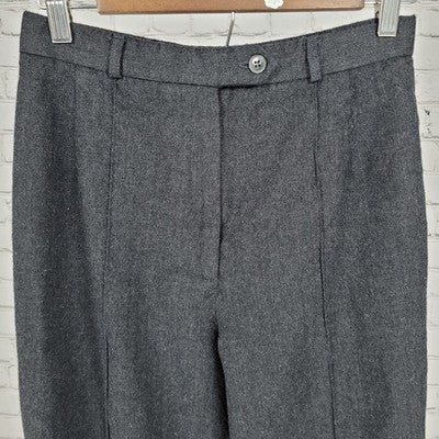 VTG Talbots Grey 100% Worsted Wool High Rise Lined Tapered Pants 8P (26x26)