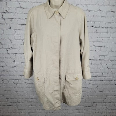 London Fog Beige Limited Edition Buttoned Removable Plaid Liner Trench Coat 10R