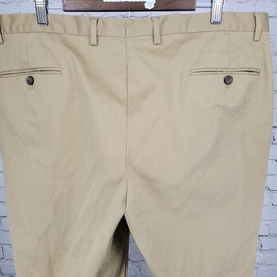 Jos A Bank Reserve Tan Tailored Fit Straight Leg Stretch Chino Pants 40x32