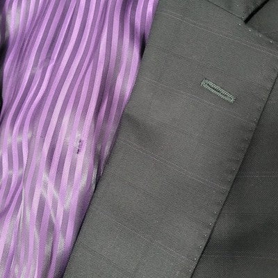 Royal Classic Black Purple Pinstriped 2 Button Notch Blazer Sport Coat USA 45L