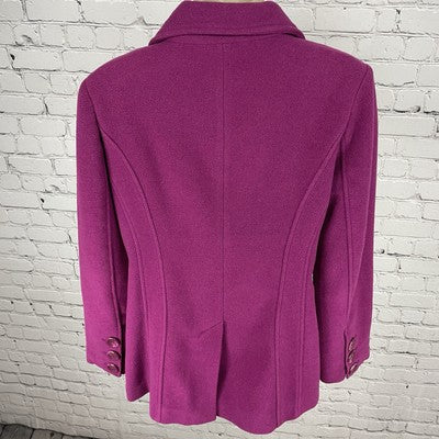 Steve Madden Purple Wool Blend Buttoned Vented Pea Coat Pockets Size Small S