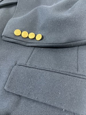 Hardwick Clothes Navy Blue Gold Two Button Blazer Sports Coat USA 44R