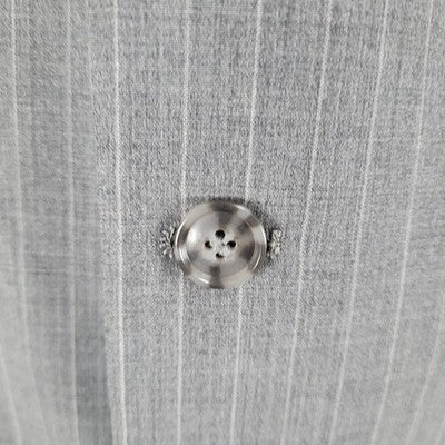 Lineage Grey Super Fine Wool Pinstriped Full Suit Set Blazer Size 46L Pants 40L