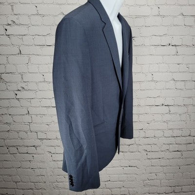 Express Blue Skinny Fit Innovator 2 Button Notch Vented Blazer Sport Coat 38