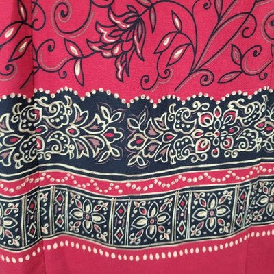 NWT Studio 1 Deep Red Floral Shoulder Pad Open Layering Tunic Top Size 12P
