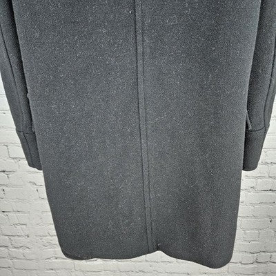 Ann Taylor Black Wool Blend Hooded Full Zip Cargo Pockets Utility Coat 4