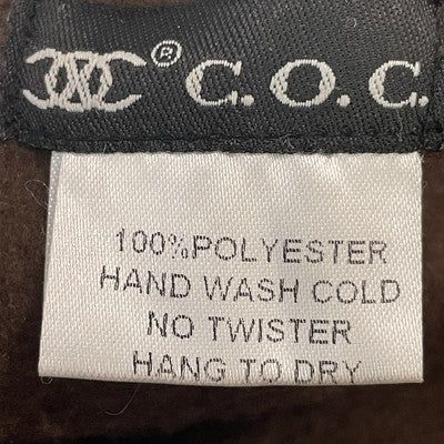 C.O.C. Brown Soft Fleece Cozy Open Wrap Tasseled Boxy Oversized Poncho Cape O/S