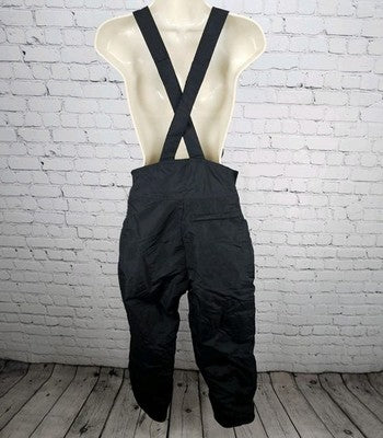 VTG Columbia Black Insulated Zip Snow Ski Winter Bib Pants Medium (28x28) *tear