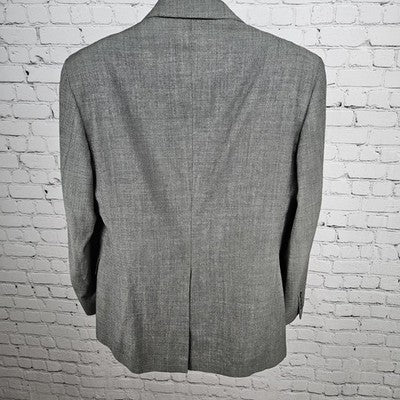 VTG Barrister Grey 100% Wool 2 Button Single Vented Notch Blazer Sport Coat 42