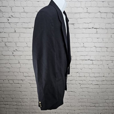 VTG Oscar De La Renta Navy 2 Button Ventless Notch Classic Blazer Sport Coat 42R