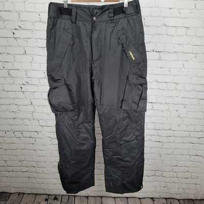 Wulful Black Adjustable Waist Cargo Snow Ski Straight Pants Size Large (33x32)
