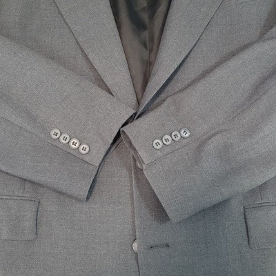 VTG Perry Ellis Portfolio Grey 2 Button Blazer Sport Coat USA Made Size 44L
