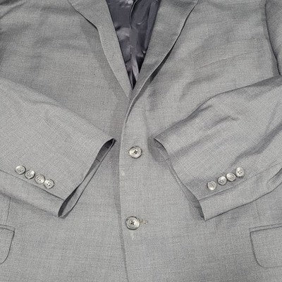 Joseph Abboud Grey 100% Wool Super 110's Blazer Sport Coat USA Made Size 52R