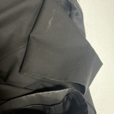 Ann Taylor LOFT Black Ruffle Pleated One Button Blazer Suit Short Jacket Size 8