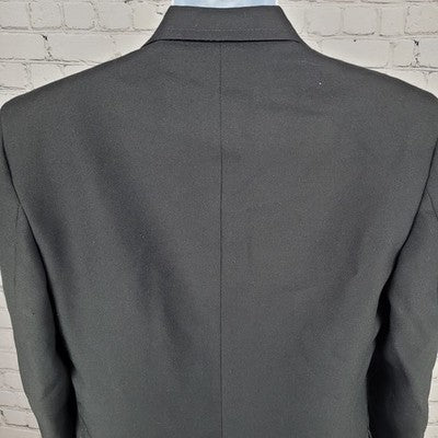 Towncraft Black 2 Button Single Vented Notch Washable Blazer Sport Coat USA 40