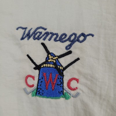 VTG Duckster Wamego Country Club Beige Golf Pullover Windbreaker Jacket Size XL