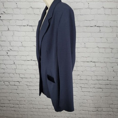 Patchington Navy 2 Metal Button Notch Ventless Blazer Suit Jacket Size 12