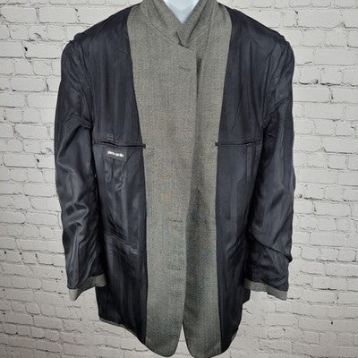 Pierre Cardin Grey 2 Button Ventless Notch Blazer Sport Coat Suit Jacket USA 42L