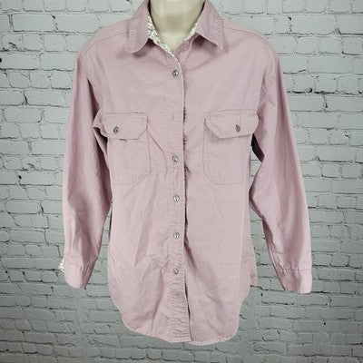 High Sierra Pink 100% Cotton Button Up Long Sleeve Shirt Size Medium M